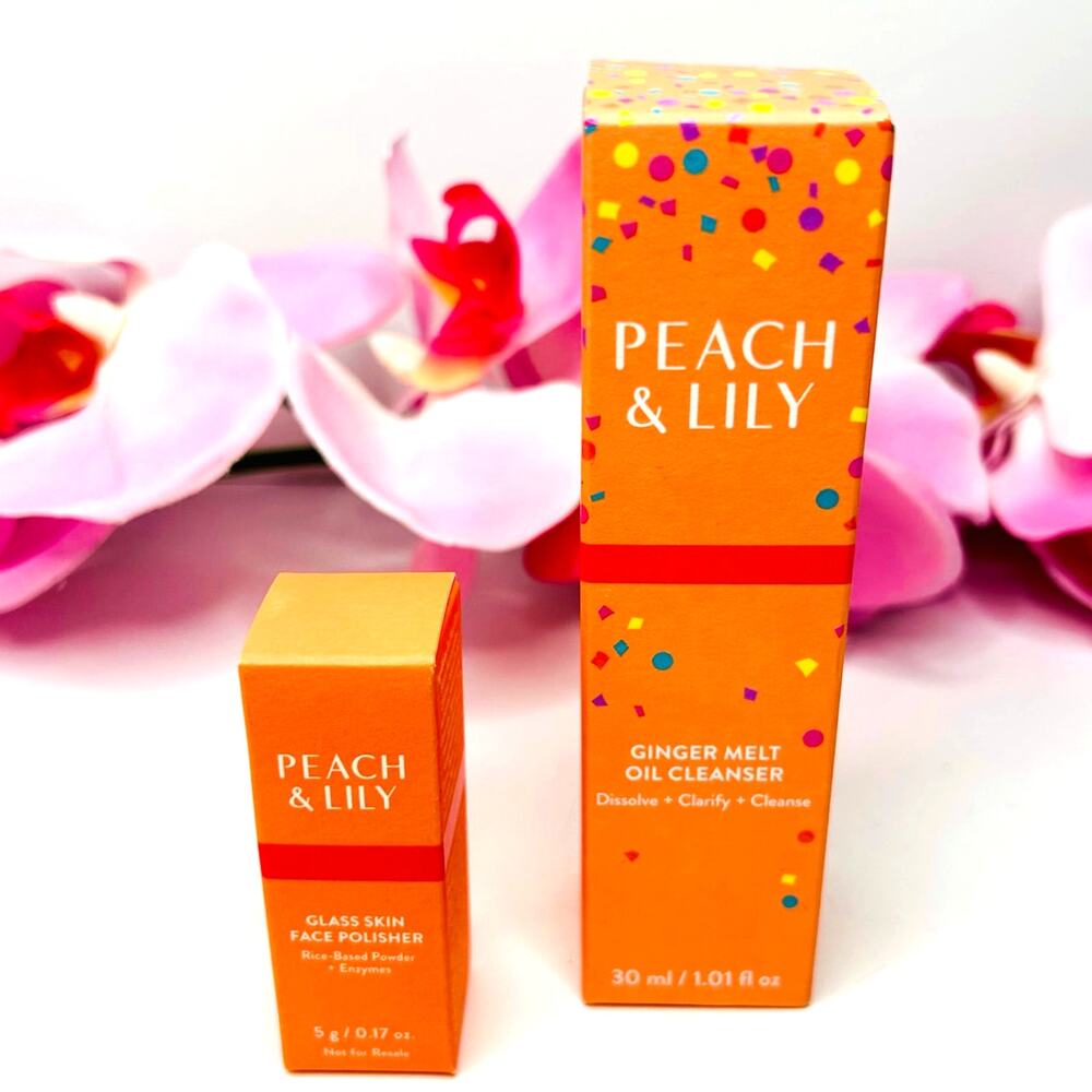 NEW Peach & Lily Glass Skin Face Polisher + Ginger Melt Oil Cleanser Bundle